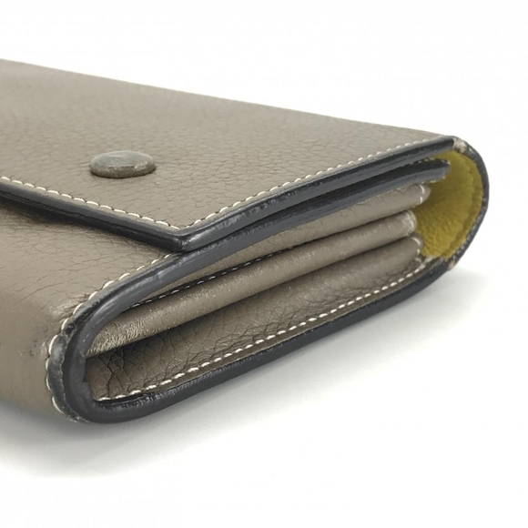 Celine Large Flap Multi-Function Long Wallet Leather Brown Beige - Picture 10 of 10